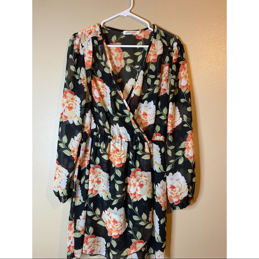 Floral black dress